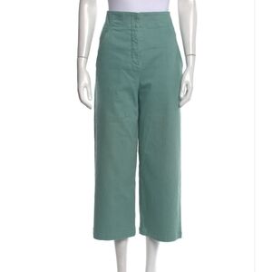 TIBI Women's Green High-Waist, Wide-leg Pants, Size 4